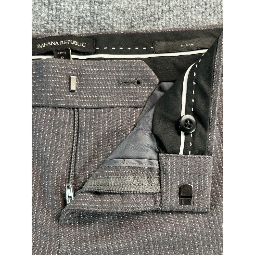 Banana Republic Sloan Petite 2 Gray Pinstripe Ankle Dress Pants Women's - Picture 7 of 10